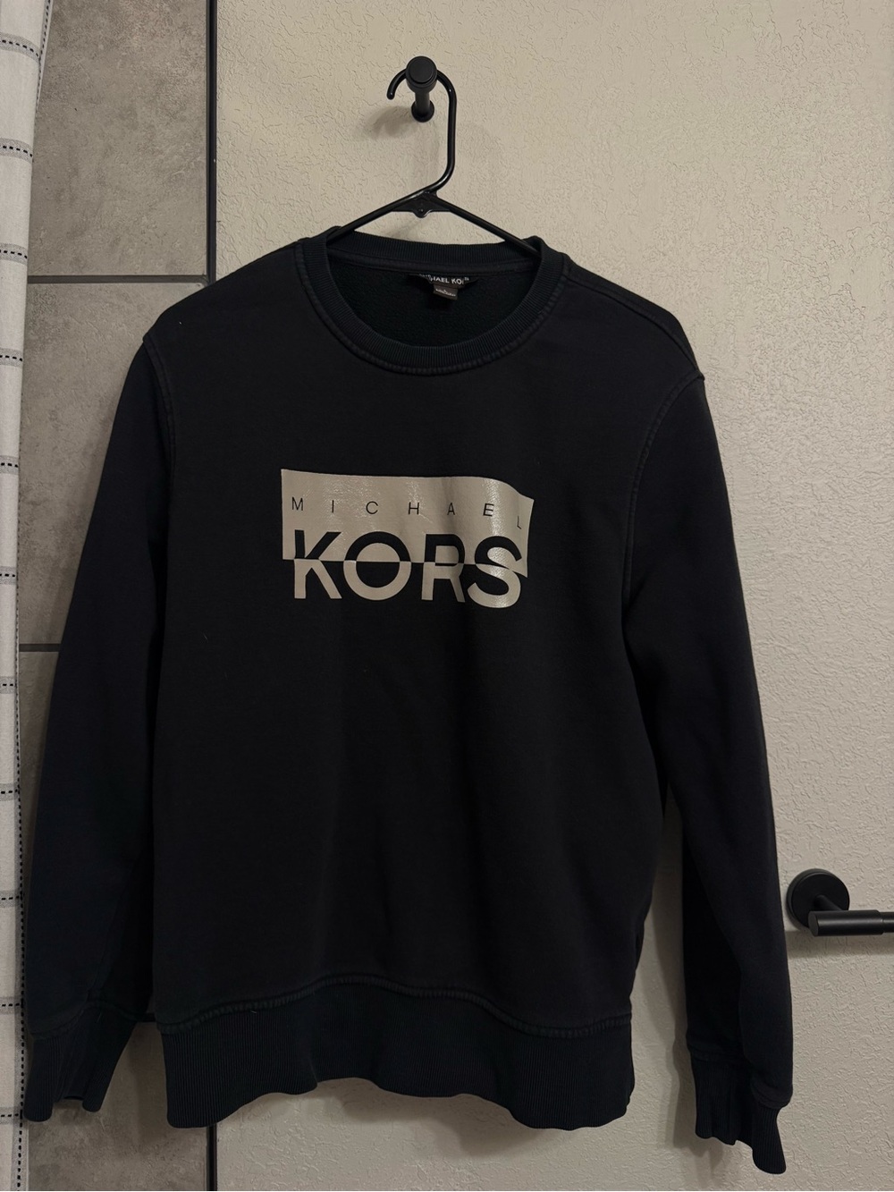 Michael Kors Black Crewneck with Silver Logo
